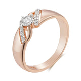 Luxury Fashion Creative Filled 14K Rose Gold Silver Color Mix with AAA Zircon Diamonds Fine Rings For Women