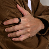 New Arrival Black Anti Scratch Geometric Surface Metal 8mm Tungsten Men Ring,  Engagement, Wedding Band.