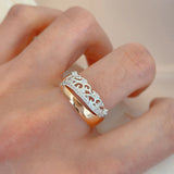 New Fashion Crystal Flower Design 14K Rolled Rose Gold Micro-wax Inlay AAA Zircon Diamonds Rings - Fine Jewelry