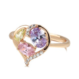 Superb Hollow Translucent Colored AAA Zircon Crystals Rolled Rose Gold of 14-Karat Purity Rings Versatile Jewelry