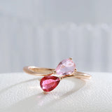 Golden Romantic Pink Filled 14K Rose Gold AAA Zircon Crystals Simple Slim Rings For Women Luxury Jewelry Gift