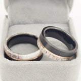 Matte Brushed Deer Antler Inlay 8mm Tungsten Carbide Comfort Fit Wedding Rings For Men Engagement Bands Jewelry