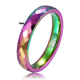 Black Rose Gold  Faceted Edge Dome Polished 4MM/6MM Tungsten Carbide Wedding Bands Couple Rings for Women and Men