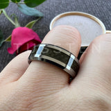 Excellent Shiny Bevel Edges 8MM Black Carbon Fiber Ring Classic Tungsten Comfort Fit Wedding Band For Men Women