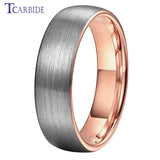 Domed Brushed Multicolor 6mm 8mm Tungsten Comfort Fit Wedding Engagement Ring For Women Men