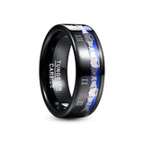 Super Black Plating Claddagh Pattern Engraved Roman Numeral 8mm Wide Tungsten Steel Men's Ring Tungsten Carbide Ring