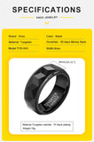 New Arrival Black Anti Scratch Geometric Surface Metal 8mm Tungsten Men Ring,  Engagement, Wedding Band.