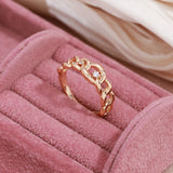 New Arrival High Quality 14K Rolled Rose Gold AAA Zircon Diamonds Curb Chain Rings For Women - Daily Jewelry