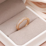 Luxury AAA+ Zircon Diamonds Full Paved Rings For Women 14K Filled Rose Gold Vintage Daily Quality Jewelry