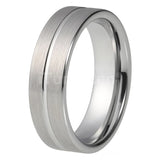 New 6/8mm Tungsten Carbide Ring Men and Women Comfort Fit Wedding Band With Center Line Brushed Finish