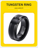 High Quality Black Silver Color Anti Scratch 8mm Tungsten Wedding Bands for Men - Simple Plain Male Wedding Rings