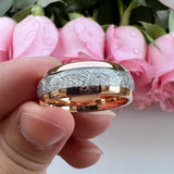 Awesome Meteorite Inlay 6mm 8mm Tungsten Carbide Ring for Men Women - Engagement Wedding Band Fashion Jewelry