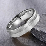 Customized Inlay, 1.5mm Offset Groove Pipe Cut Matte 6MM Gold/Silver Tone Tungsten Blank Core Comfort Fit Rings