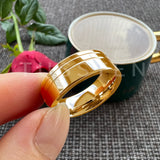 Beautiful 2 Grooves Finish Great Workmanship 8MM Men Women Flat Comfort Fit Wedding Band Tungsten Finger Rings
