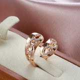 Personality Twist Chain 14K Filled Rose Gold With AAA Zircon Diamonds Rings Fashion Women Rings Party Unusual Jewelry