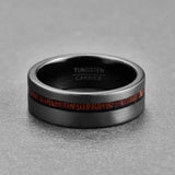 Fabulous 8MM Electroplated Black Matte Surface Acacia Tungsten Carbide Cool Men's Party Jewelry Wedding Bands