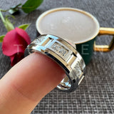 New Arrivals Black CZ Inlay 8MM Tungsten Steel Combination Cool Men's Promise Wedding Bands Rings