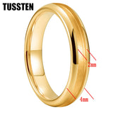 Charming 4MM Tungsten Blank Rings with 2MM Groove For Inlay Channel Polished Shiny Dome Edges Women Wedding Bands
