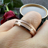 Sandblasted Finish 14K Gold Plated  6/8MM Tungsten Comfort Fit Ring for Men Women - Fashion Engagement Wedding Band