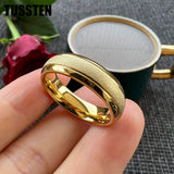 Super Sandblasted Gold 6/8MM Tungsten Ring for Men and Women Fashion Comfortable Fit Engagement Wedding Band
