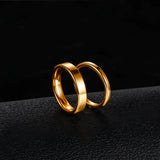Luxury Gold Color Polished Classic 2mm/4mm Thin Tungsten Carbide Women Men's Rings Simple Round Wedding Bands