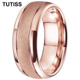 Superb 6/8mm Sandblasted Gold Tungsten Comfortable Fit Ring for Men and Women Fashion Engagement Wedding Band