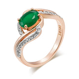 New Arrival Vintage Design Luxury Filled 14K Rose Gold Dark Green AAA Zircon Rings For Women Fine Jewelry