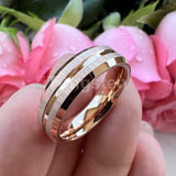 Popular Grooved Brushed Beveled Finish 6mm 8mm Classic Wedding Band Men Women Tungsten Carbide Comfort Fit Ring