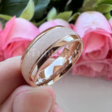 Awesome Domed Grooved Sandblasted 6mm 8mm Tungsten Carbide Comfort Fit Ring for Women Men - Gift Jewelry