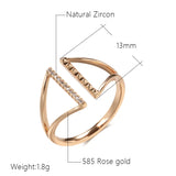 Best Design Geometric Filled 14K Rose Gold AAA Zircon Diamonds Pave Setting Open Rings - Modern Trendy Jewelry