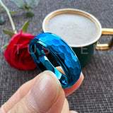Stepped Finish Great Workmanship 6/8MM Men Women Hammer Ring Stylish Tungsten Comfort Fit Wedding Band
