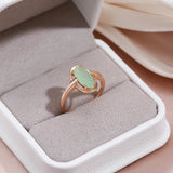 Luxury  14K Rolled Rose Gold AAA Emerald Big Green Stone Zircon Rings For Women Fine Jewelry Daily Rings