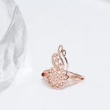 New Fashion Filled 14K Rose Gold Unusual Metal Sculpture Flower Rings - Ethnic Bride Vintage Wedding Jewelry