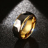 Luxury New Fashion 8mm High Quality Tungsten Steel Geometric Rings For Men Wedding Engagement Bands