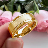 Trendy Jewelry Groove Polish Brush 8mm Classic Tungsten Engagement Wedding Band Forever Comfort Fit Ring Men Women