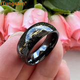 Polished Shiny Domed Sandblast Foil Inlay 8mm Tungsten Carbide Comfort Fit Wedding Bands Men/Women Fashion Jewelry