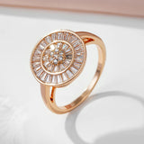 Shiny Retro Setting Filled 14K Rose Gold AAA Zircon Diamonds Full Paved Rings For Women Bride Fine Jewelry Gift