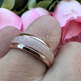 Awesome Domed Grooved Sandblasted 6mm 8mm Tungsten Carbide Comfort Fit Ring for Women Men - Gift Jewelry