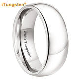 Shiny Polished White Tungsten Couple Ring 2/3/4/5/6/7/8/10mm Nice Comfort Fit Engagement Wedding Bands for Men Women
