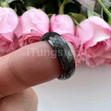Marvelous Domed Stepped Edges 6mm 8mm Tungsten Hammer Comfort Fit Engagement Wedding Band Men, Women Trendy Jewelry
