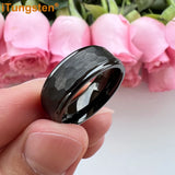 Popular Multicolor 6mm 8mm Men Women Tungsten Hammer Ring Comfort Fit Weddding Band