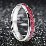 Charming Opal Ring Nice 4MM Color Women Tungsten Comfort Fit Engagement Wedding Bands Trendy Jewelry