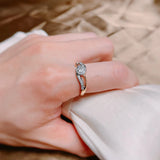 Sparkling  Luxury Fashion 14K Rolled Rose Gold  AAA+ Full Zircon Diamonds Setting Bridal Wedding Ring Fine Jewelry