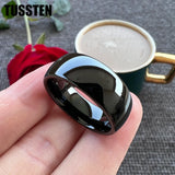 Amazing Domed Polished Finish Gold/Siver/Black Tone 6/8MM Tungsten Carbide Men Women Comfortable Fit Wedding Bands
