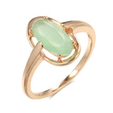 Luxury  14K Rolled Rose Gold AAA Emerald Big Green Stone Zircon Rings For Women Fine Jewelry Daily Rings