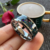 Amazing So Beautiful Galaxy Opal 8MM Tungsten Comfort Fit Engagement Wedding Band For Men Women