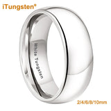 Shiny Polished White Tungsten Couple Ring 2/3/4/5/6/7/8/10mm Nice Comfort Fit Engagement Wedding Bands for Men Women