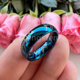 Trendy Laser Engraved 6mm 8mm Fashion Tungsten Carbide Comfort Fit Ring for Men Women - Engagement Wedding Band