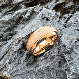 Superb 6/8mm Sandblasted Gold Tungsten Comfortable Fit Ring for Men and Women Fashion Engagement Wedding Band