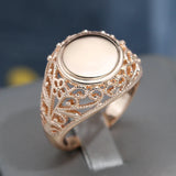 New Arrival Classic Supe Glossy Round Ring For Women in Filled 14K Rose Gold Retro Ethnic Jewelry